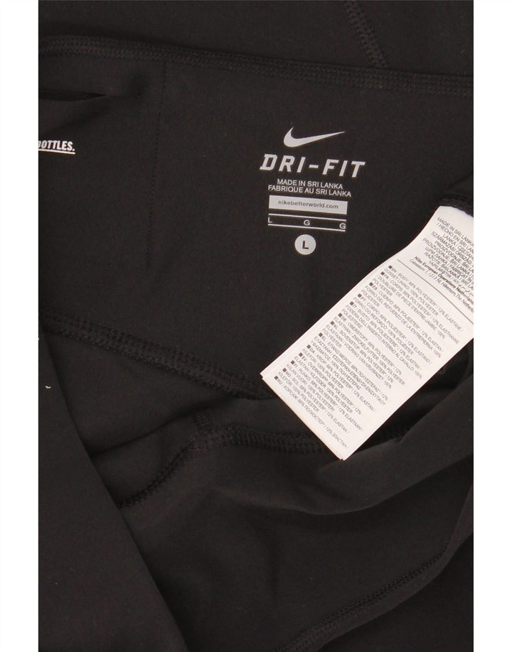 NIKE Damen Dri Fit Trainingshose UK 14 Large Schwarz Polyester