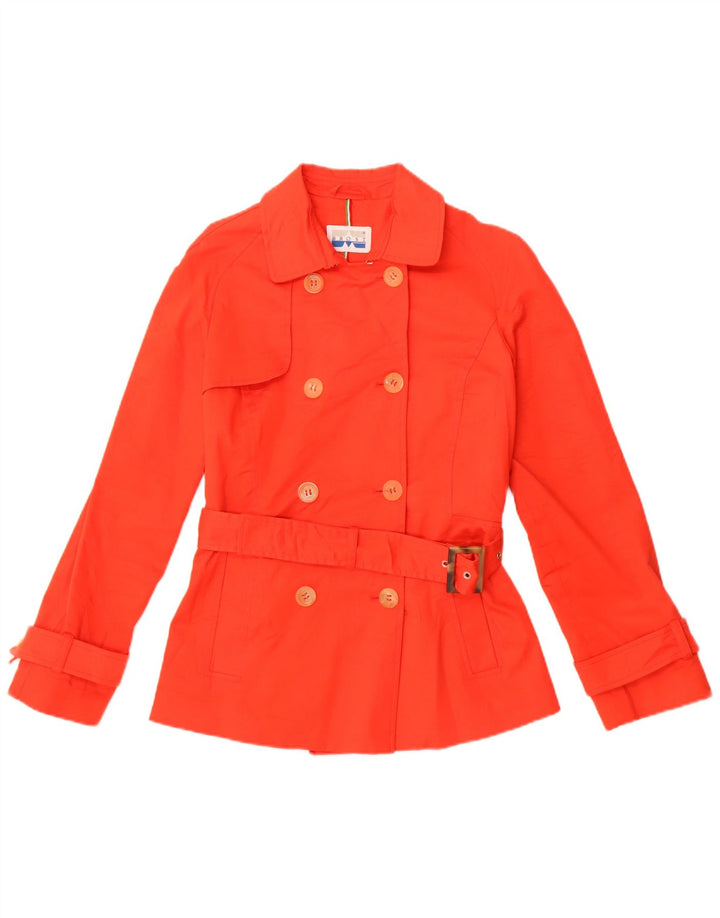 Vintage Damen Pea Coat IT 44 Mittelrote Baumwolle