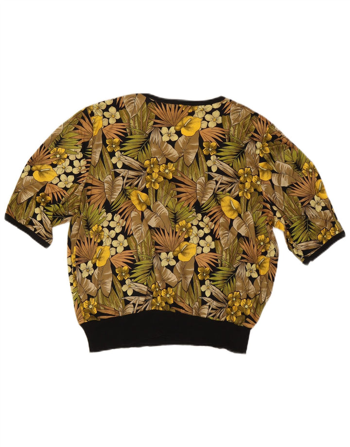 Vintage Damen Bluse Top IT 48 XL Mehrfarbig geblümte Baumwolle