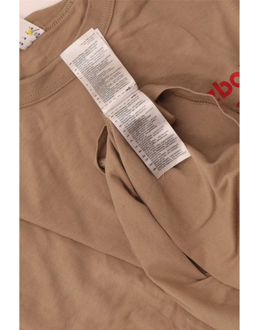Reebok Herren Grafik-T-Shirt-Oberteil aus Baumwolle in Mittelbeige