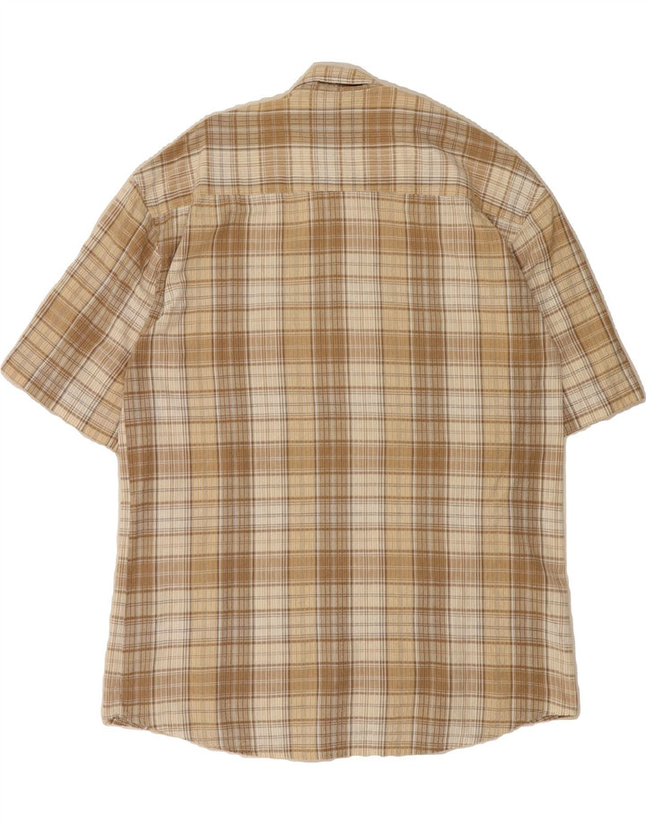 CAMEL ACTIVE Mens Short Sleeve Shirt Medium Beige Check Cotton Vintage Camel Active and Second-Hand Camel Active from Messina Hembry 
