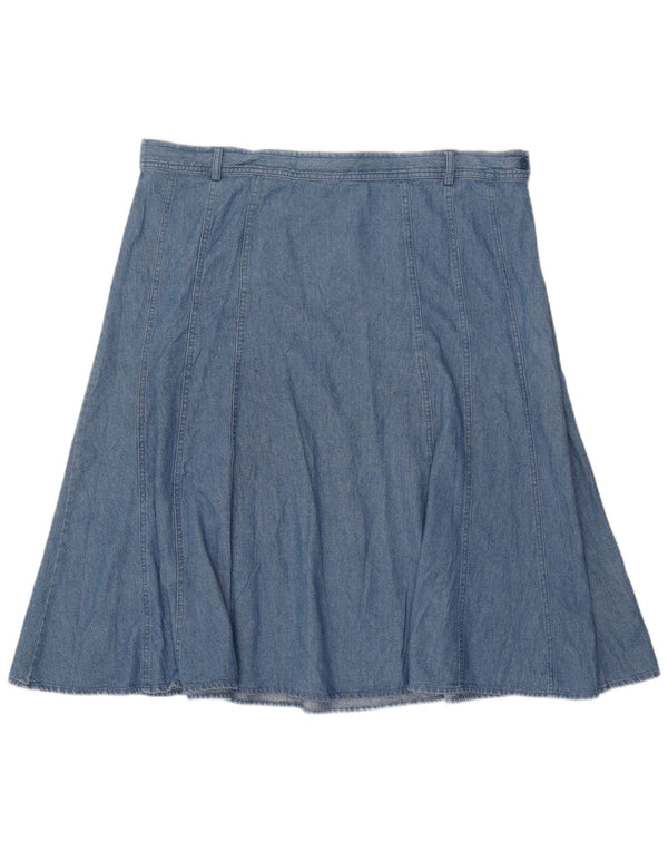 Marks & Spencer Damen Jeansrock UK 22 3XL W42 Blaue Baumwolle