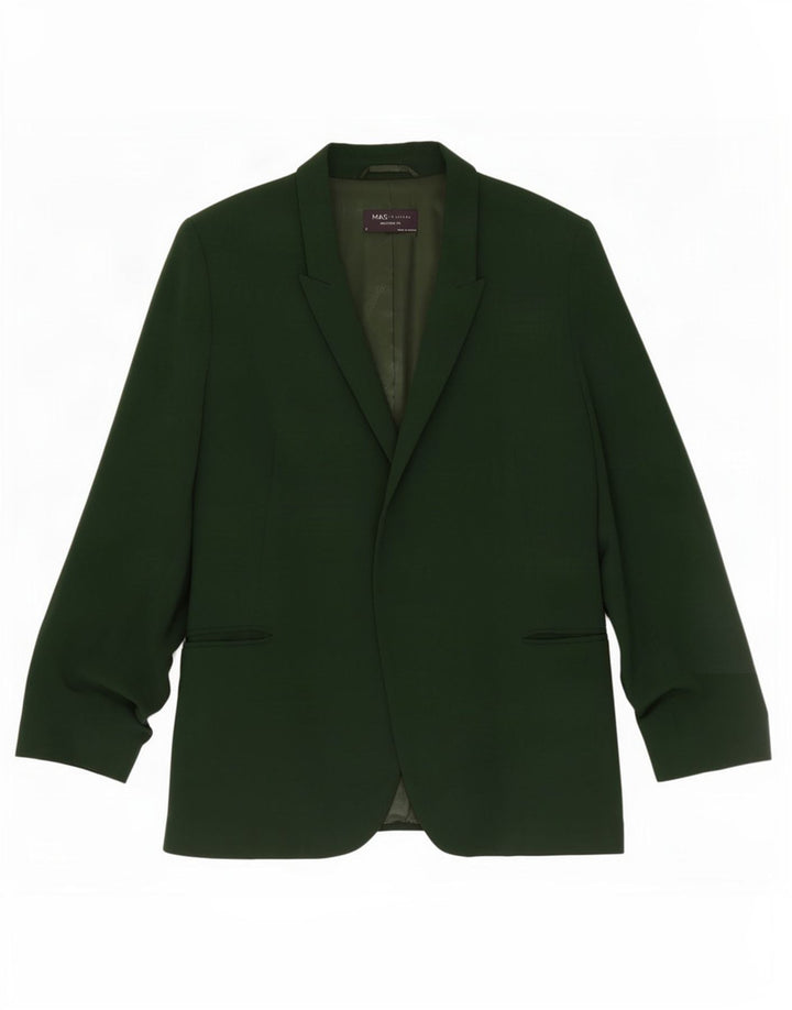 Marks & Spencer Offene Blazerjacke für Damen mit 3/4-Ärmeln, UK 12, Mittelgrün