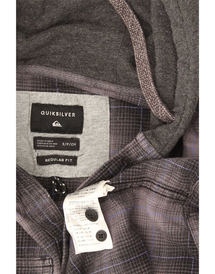 Quiksilver Herren-Flanellhemd mit Kapuze, klein, grau kariert, Baumwolle