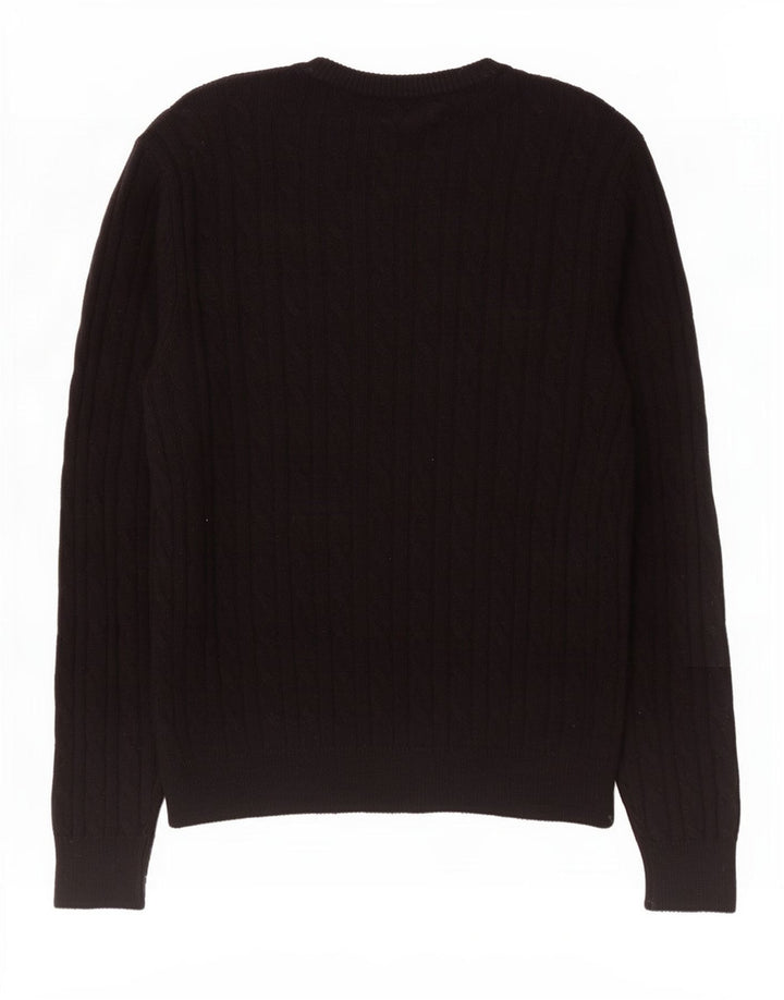 Jack Wills Herren-Pullover mit U-Boot-Ausschnitt, Mittelschwarzes Nylon