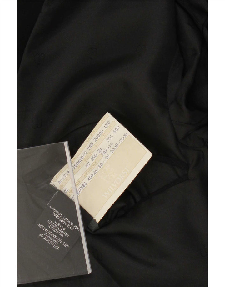 Wilvorst Herren-Blazer mit 1 Knopf, UK 38, mittelschwarze Wolle
