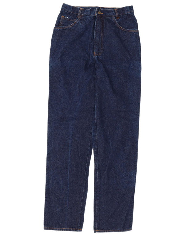 Vintage Damen High Waist Tapered Jeans W30 L34 Marineblau