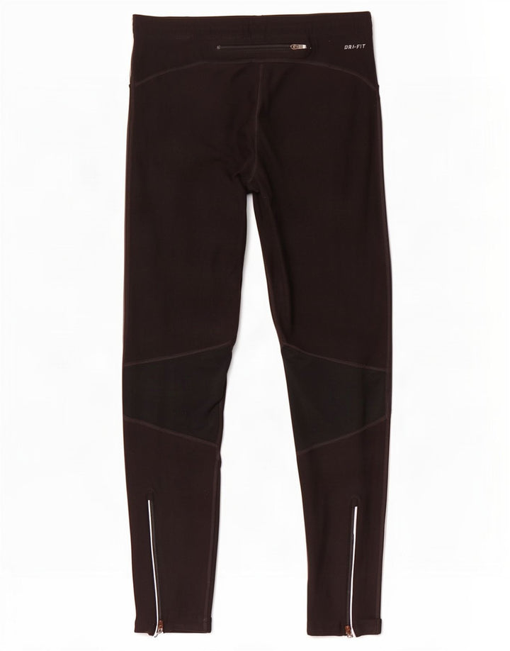 Nike Damen Dri Fit Leggings UK 12 Medium Schwarz
