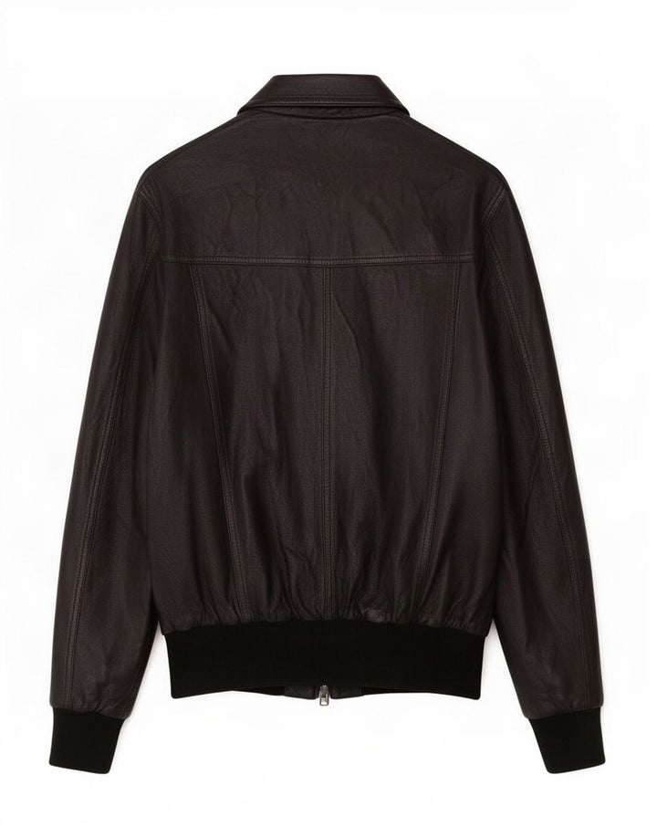 Vintage Damen Lederjacke IT 48 XL Schwarz