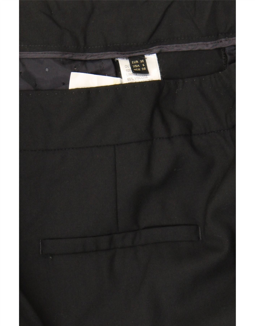 MASSIMO DUTTI Womens Straight Suit Trousers EU 38 Small W28 L34 Black Wool Vintage Massimo Dutti and Second-Hand Massimo Dutti from Messina Hembry 
