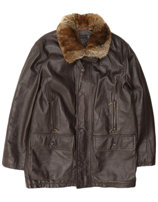 Zugaroni Herren Magione Lederjacke IT 52 XL Braun
