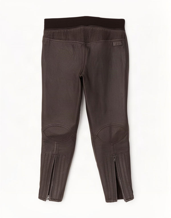 Vintage Herren Biker Lederhose IT 54 2XL W34 L29 Schwarz