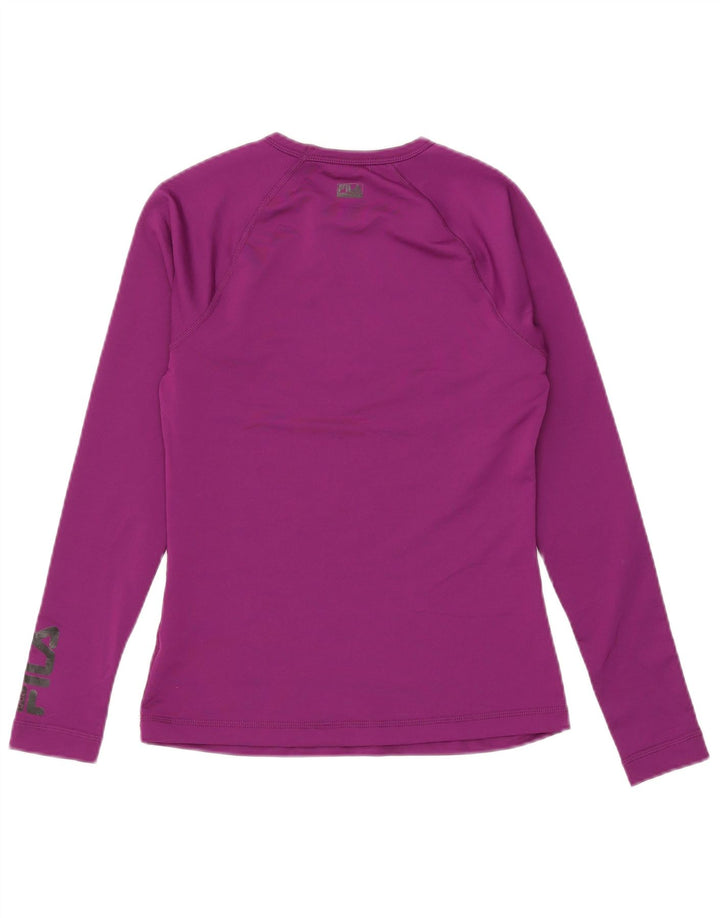 Fila Womens Graphic Top Langarm UK 10 Small Lila Polyester