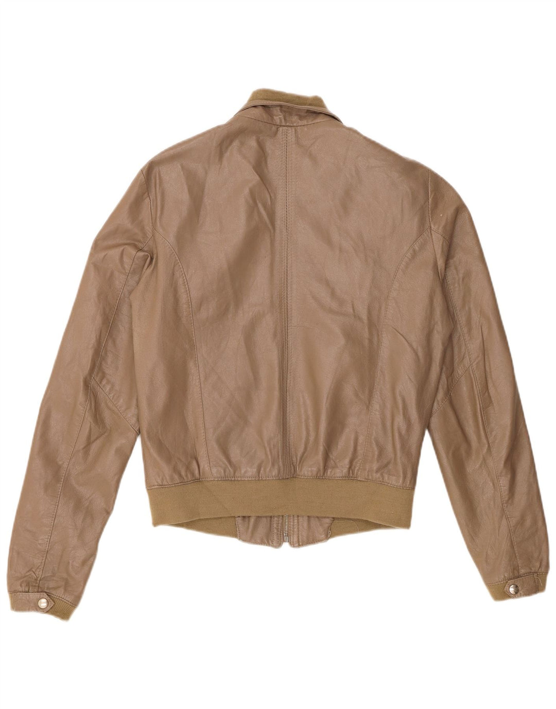 Vintage Damen Bomber Lederjacke UK 18 XL Khaki Leder
