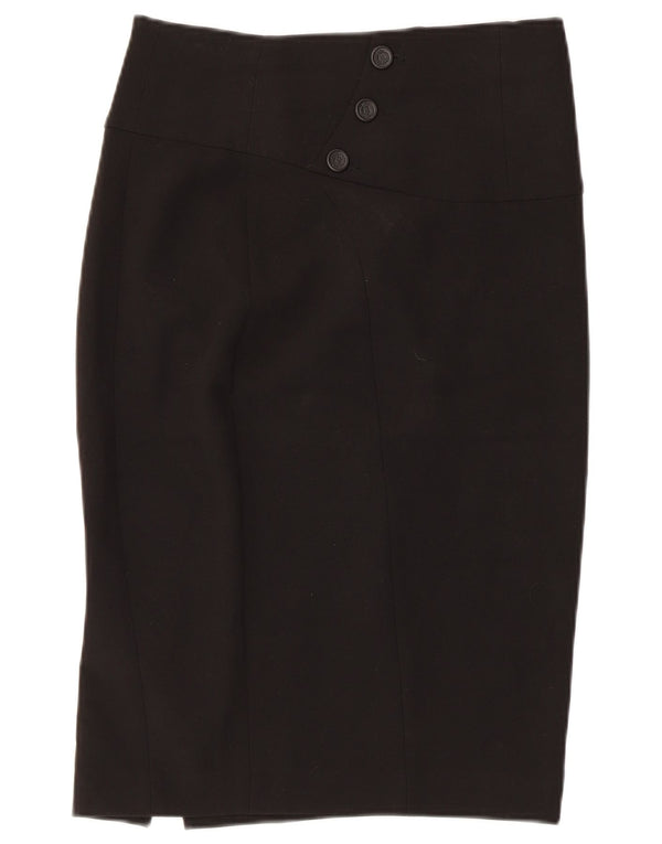 Zara Damen Bleistiftrock Medium W28 Schwarz Polyester