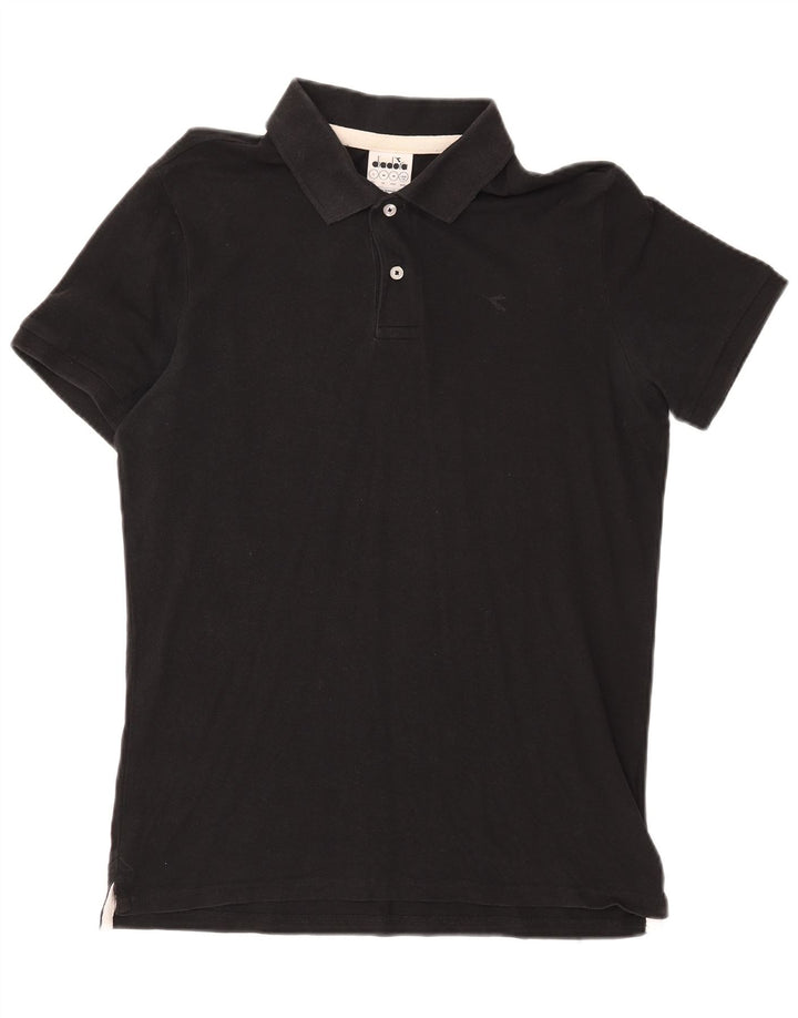 Diadora Herren-Poloshirt aus mittelschwarzer Baumwolle
