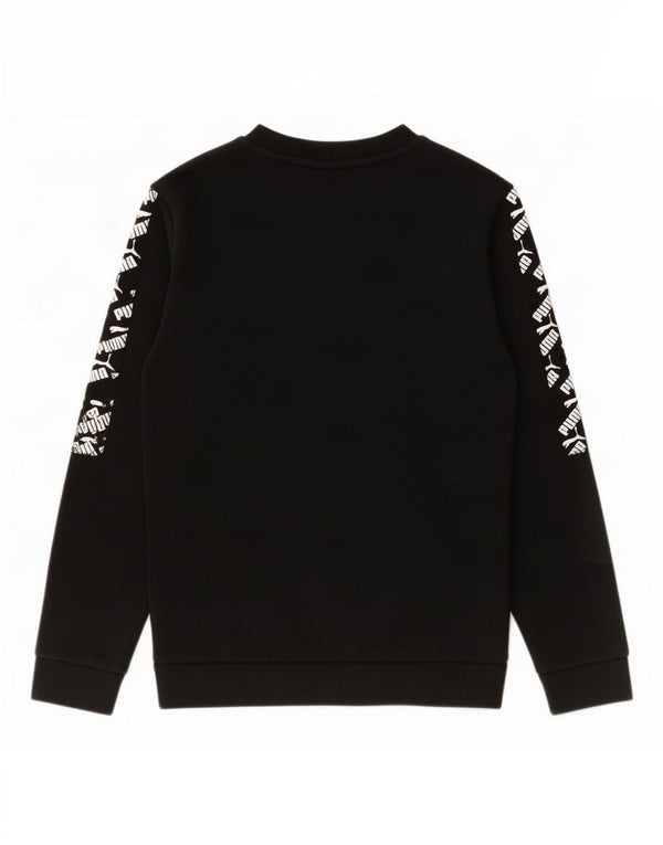 Puma Jungen Grafik-Sweatshirt-Pullover 11–12 Jahre, schwarze Baumwolle