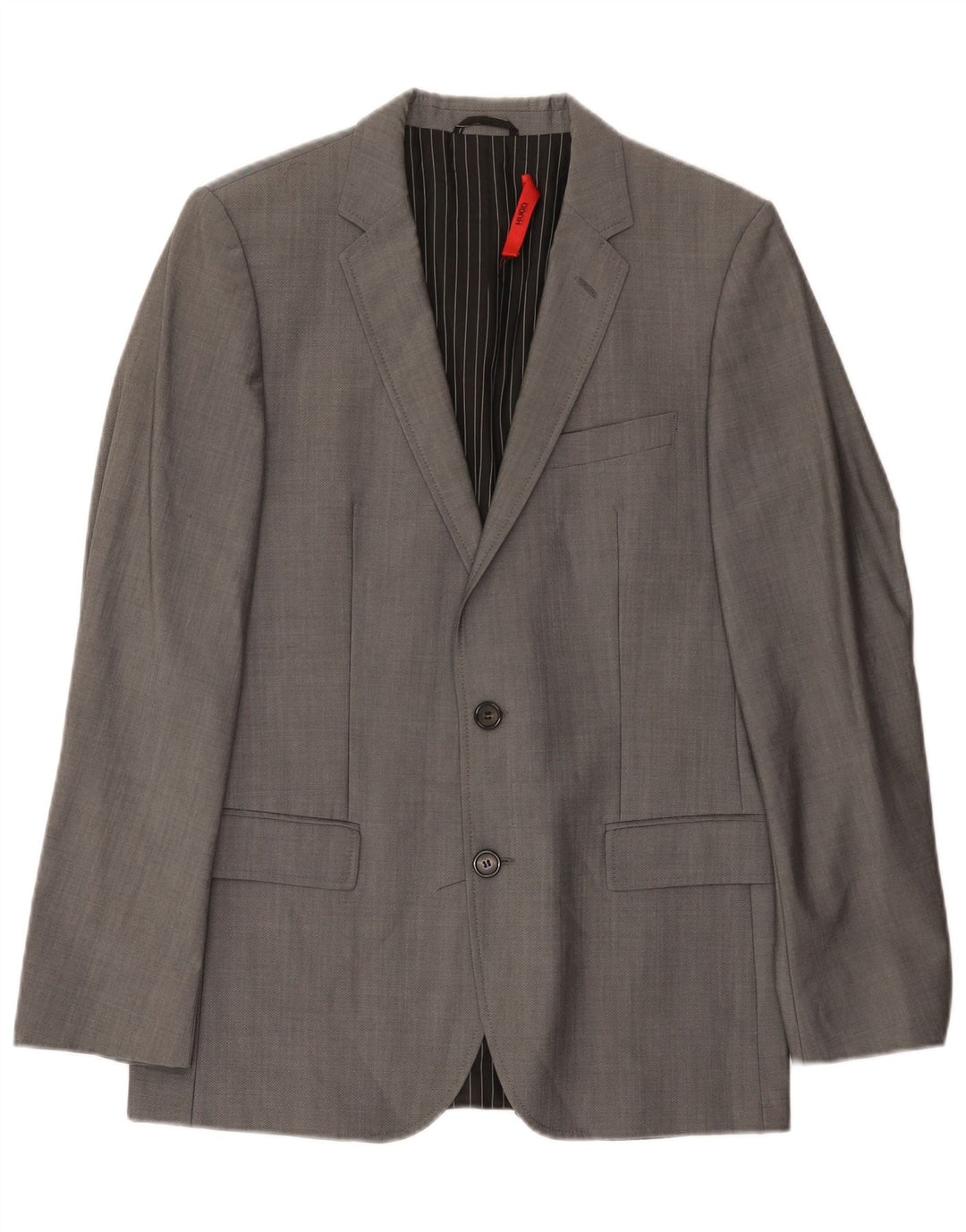 Hugo Boss Herren-Blazer mit 2 Knöpfen, EU 48, mittelgraue Wolle