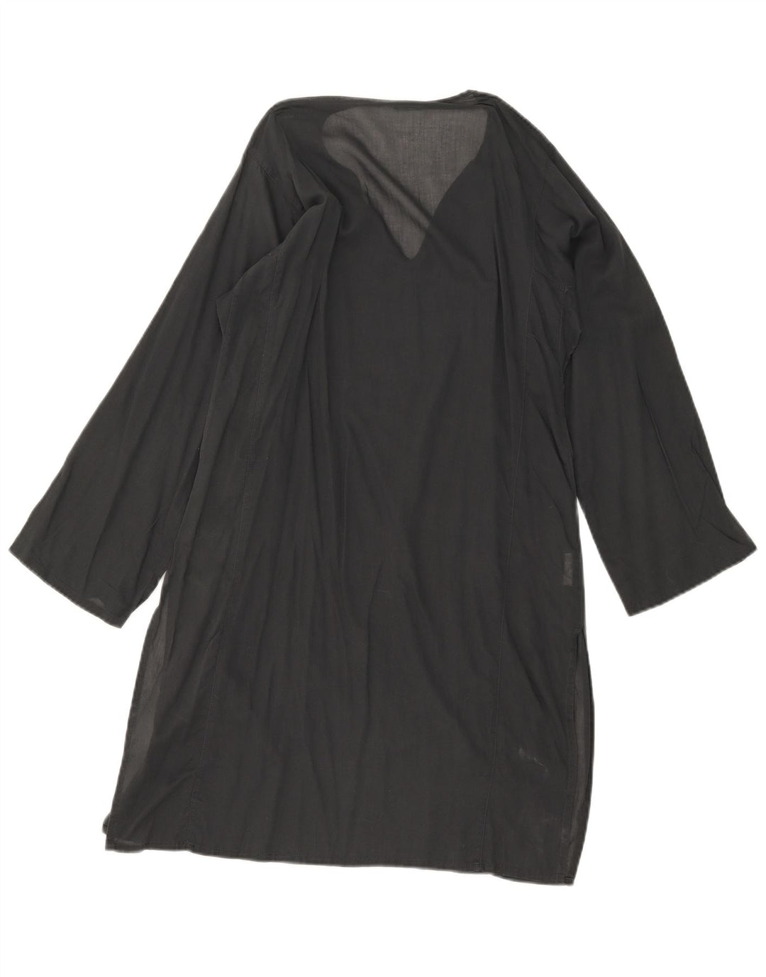 Benetton Womens Durchsichtiges übergroßes Tunikakleid UK 10 Small Graue Baumwolle