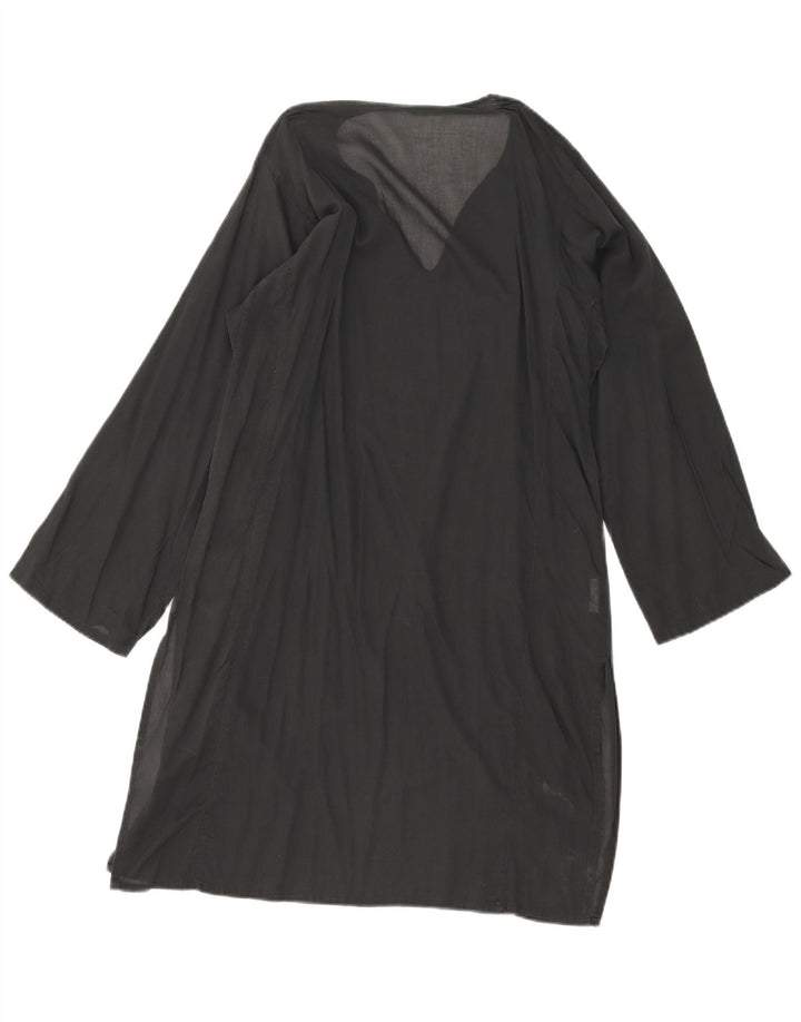 Benetton Womens Durchsichtiges übergroßes Tunikakleid UK 10 Small Graue Baumwolle