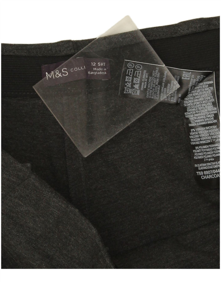 Marks & Spencer Damen gerade Hose UK 12 Medium W30 L29 Graue Viskose