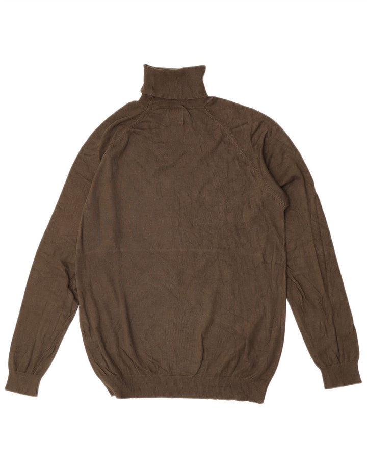 Rollkragenpullover für Herren von Zara, mittlere Khaki-Viskose