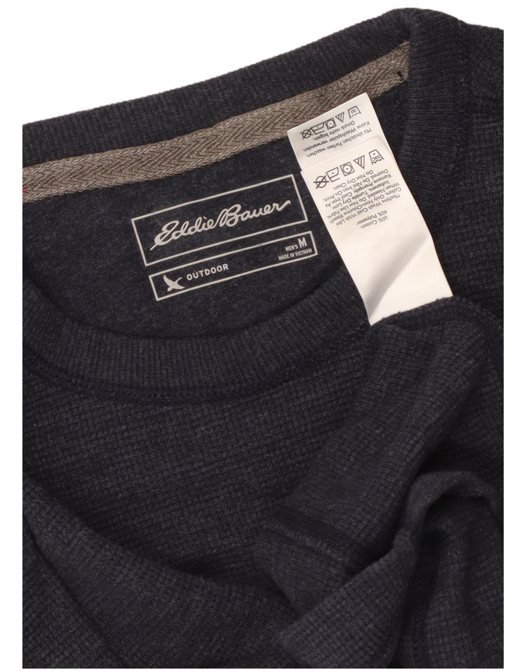 EDDIE BAUER Herren-Top, langärmelig, mittelblau, Baumwolle
