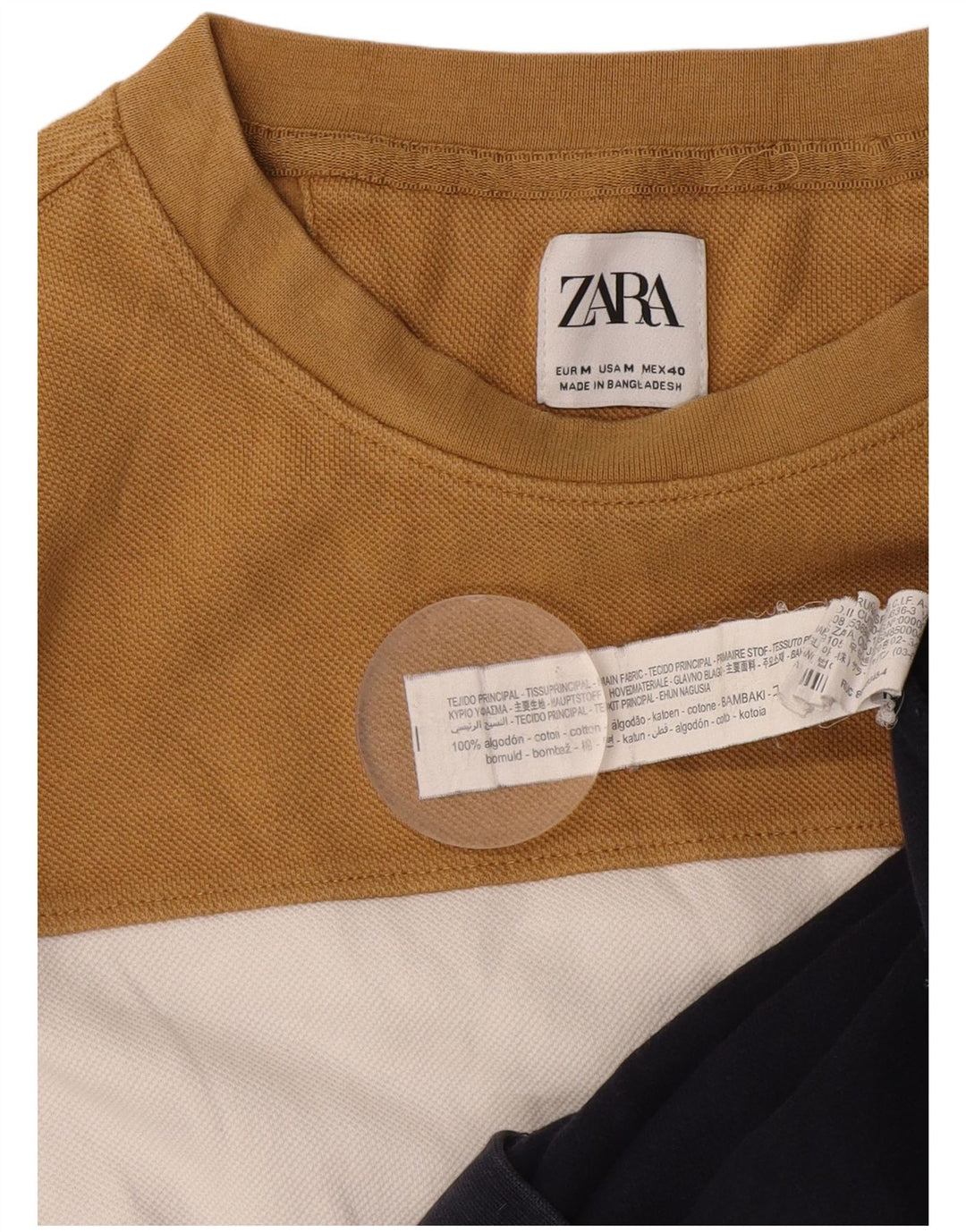 Zara Herren-Sweatshirt-Pullover, mittelgroß, mehrfarbig, Colourblock-Baumwolle
