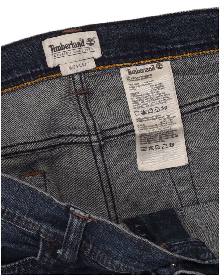 Timberland Herren Straight Jeans W34 L32 Blaue Baumwolle