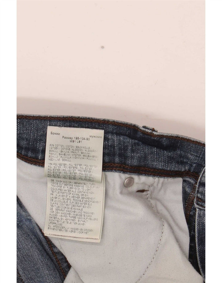 Wrangler Herren Texas Straight Jeans W36 L36 Blaue Baumwolle