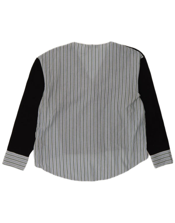 Zara Damen-Hemdbluse, UK 14, mittelschwarz, gestreift, Baumwolle