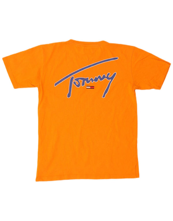 Tommy Hilfiger Herren-T-Shirt mit Grafik, Größe S, Orange, Baumwolle