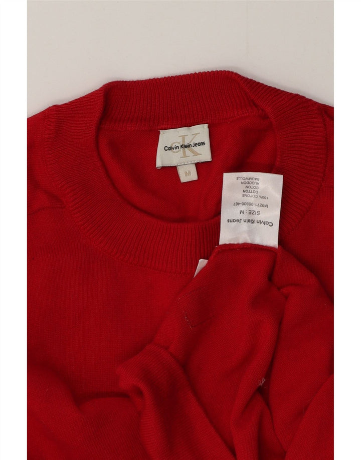Calvin Klein Jeans Herren-Pullover mit Rundhalsausschnitt, mittelrote Baumwolle