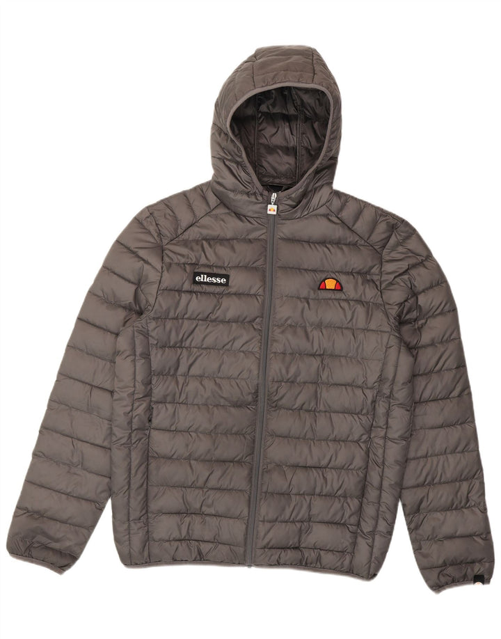 Ellesse Herren-Jacke mit Kapuze, gepolstert, UK 40, Größe L, grau, Polyester