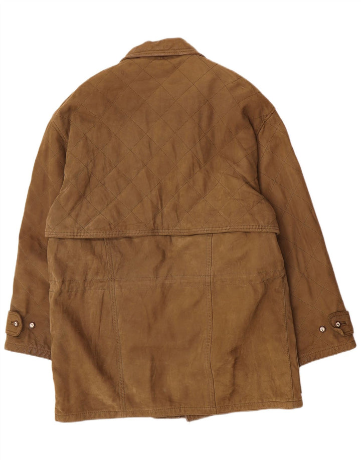 Martin Eden Herren Ledermantel IT 50 Großes Khaki-Leder