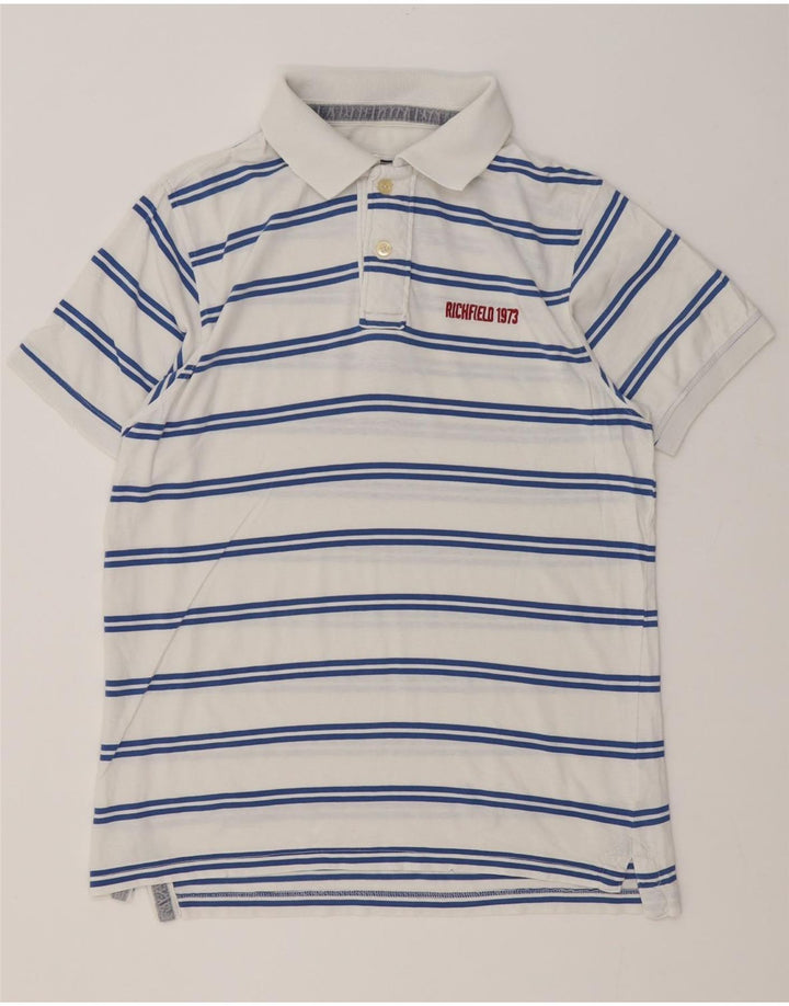 Richfield Herren-Poloshirt XL, weiß gestreift, Baumwolle
