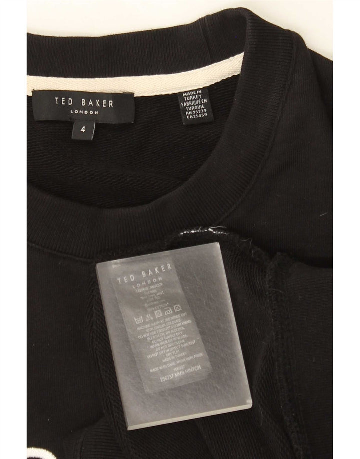 Ted Baker Herren-Sweatshirt mit Grafik, Größe 4, Größe L, schwarze Baumwolle