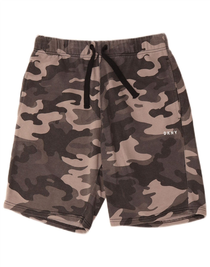 DKNY Herren-Sportshorts, Größe S, Grau, Tarnung