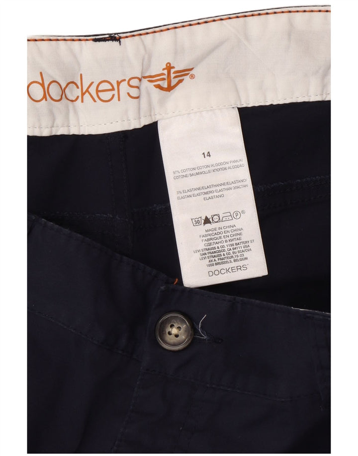 DOCKERS Damen Bermudashorts US 14 XL W34 Marineblaue Baumwolle