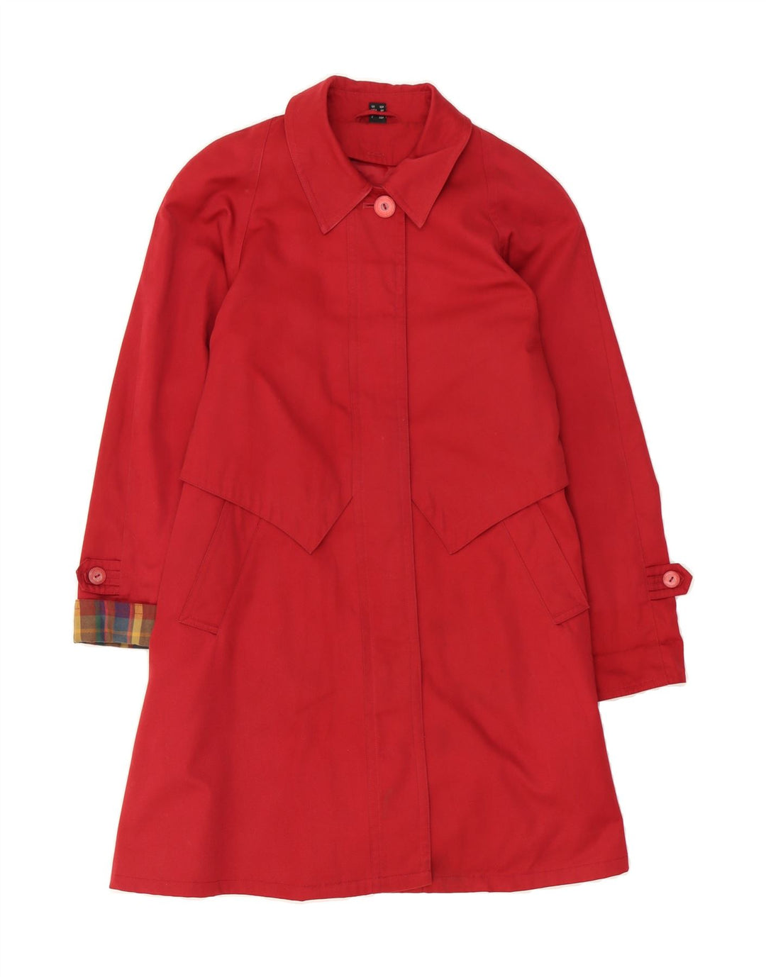 VINTAGE Womens Loose Fit Overcoat UK 10 Small  Red Polyester Vintage Vintage and Second-Hand Vintage from Messina Hembry 