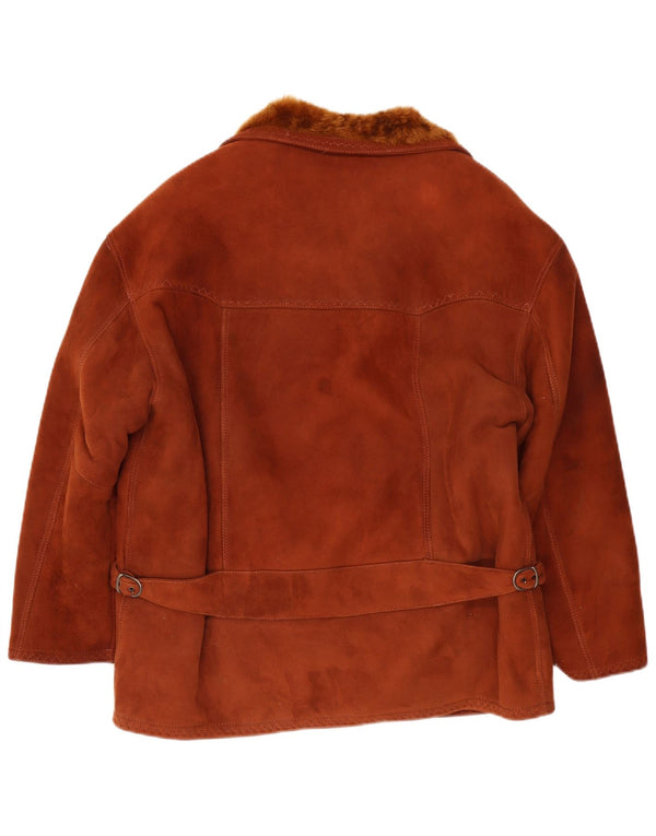 Vintage Herren Shearling Jacke UK 38 Mittelbraun