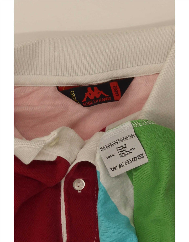 Kappa Herren-Poloshirt, groß, mehrfarbig, gestreift, Baumwolle