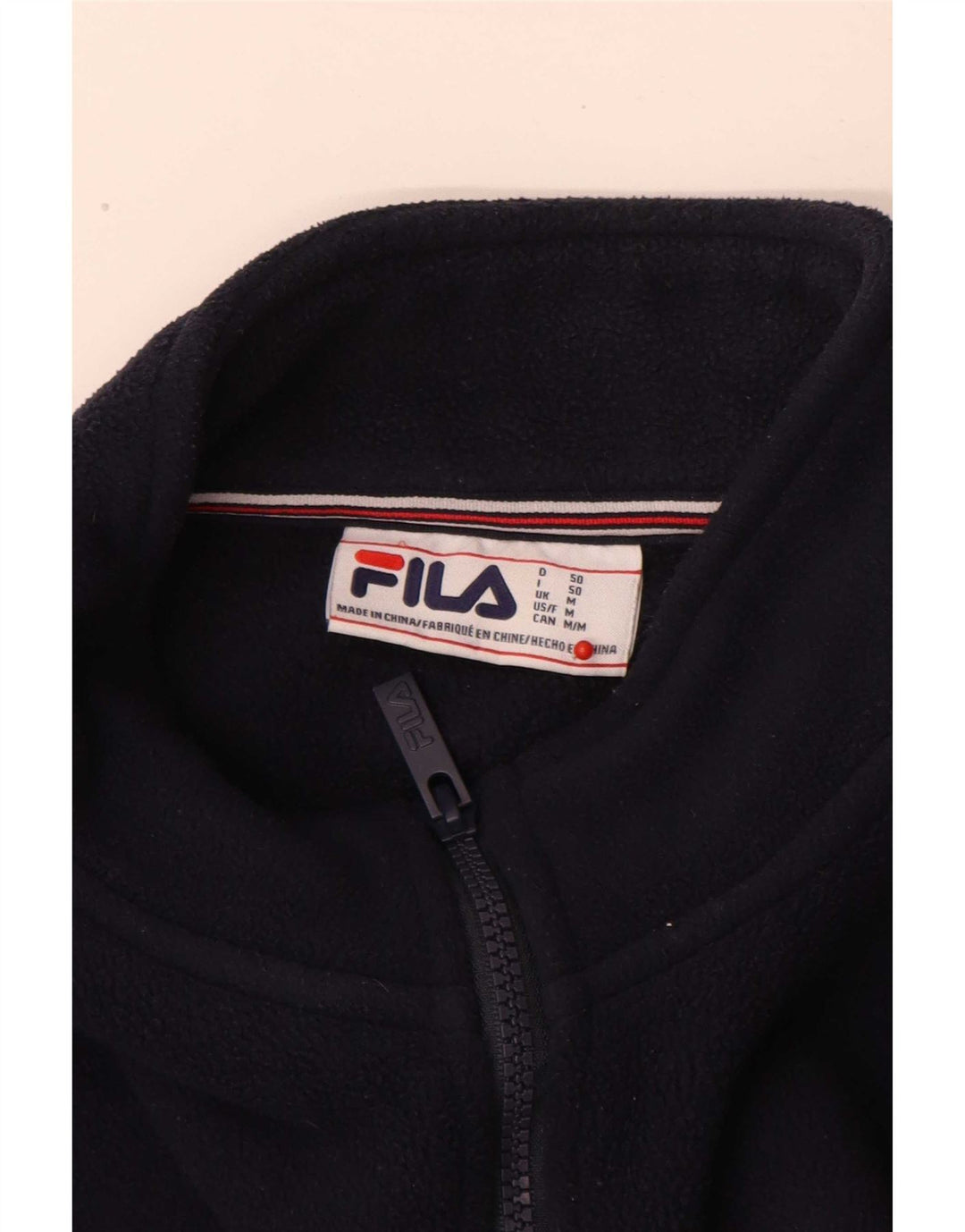 Fila Herren-Fleecepullover mit Reißverschluss am Hals, mittelgroß, Marineblau