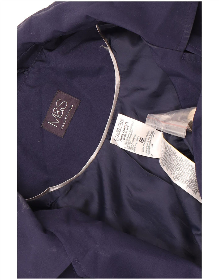 Marks & Spencer Damen Kurzer Trenchcoat UK 22 3XL Marineblau Polyester