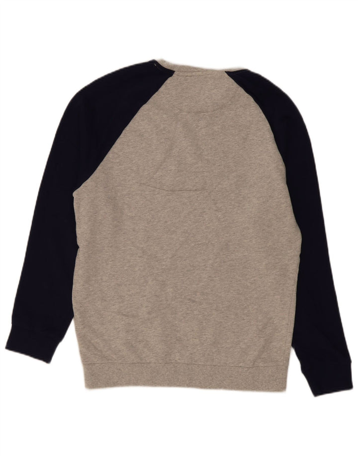Lyle & Scott Herren-Sweatshirt-Pullover aus mittelgrauer Colourblock-Baumwolle