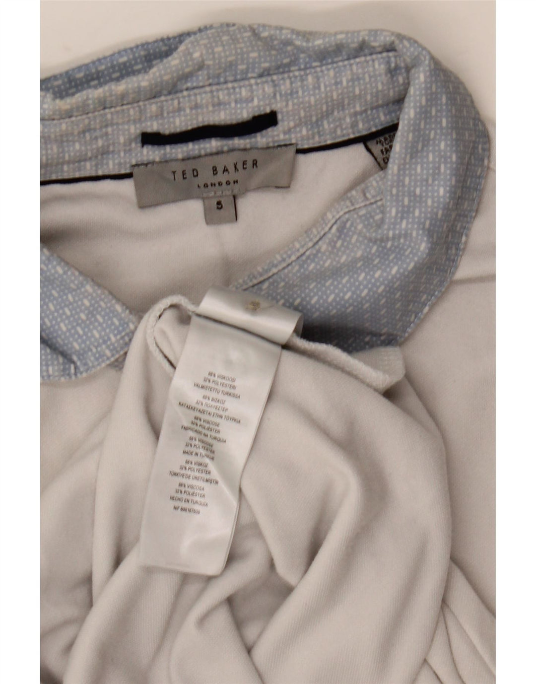 Ted Baker Herren-Poloshirt, Größe 5 XL, weiße Viskose
