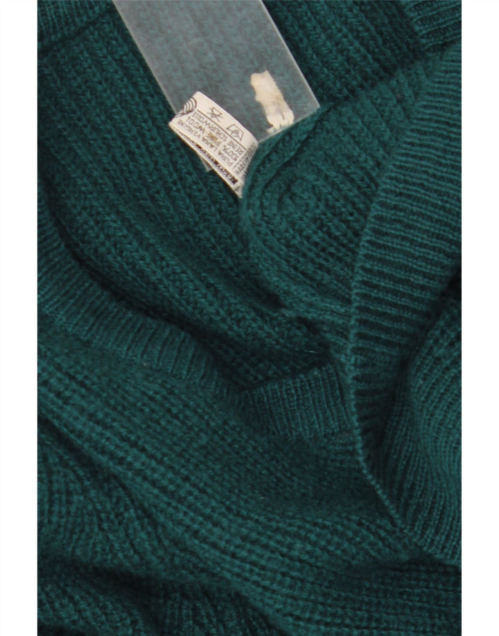 Vintage Herren Cardigan Pullover Große grüne Wolle