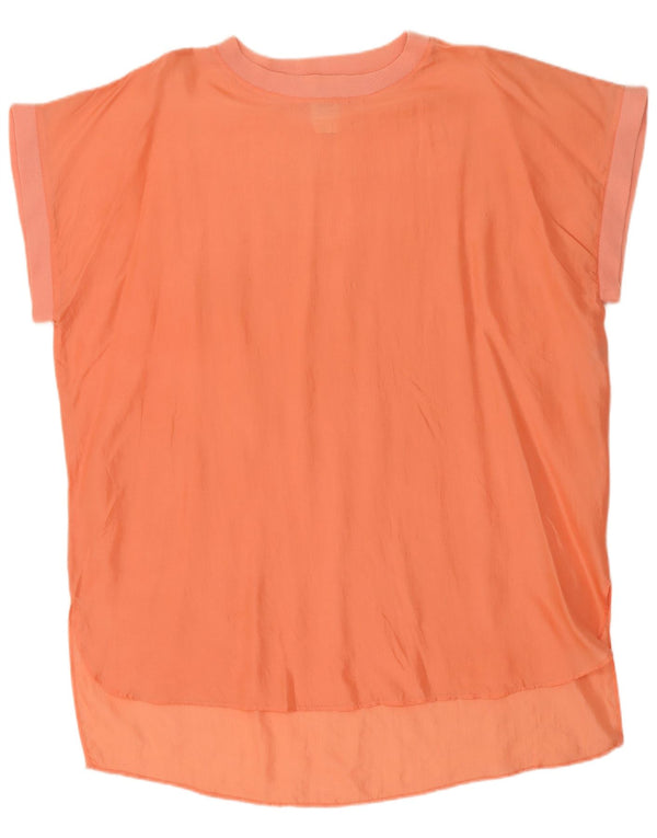 Vintage Damen Etuikleid UK 20 2XL Orange Seide