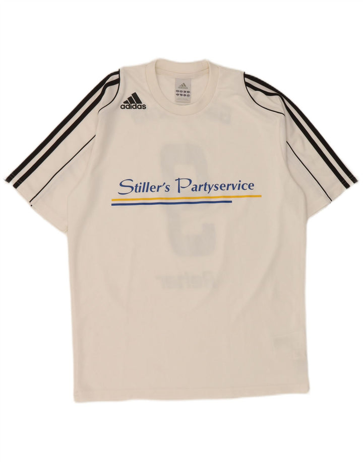 Adidas Herren Grafik T-Shirt Top Small Weiß Polyester