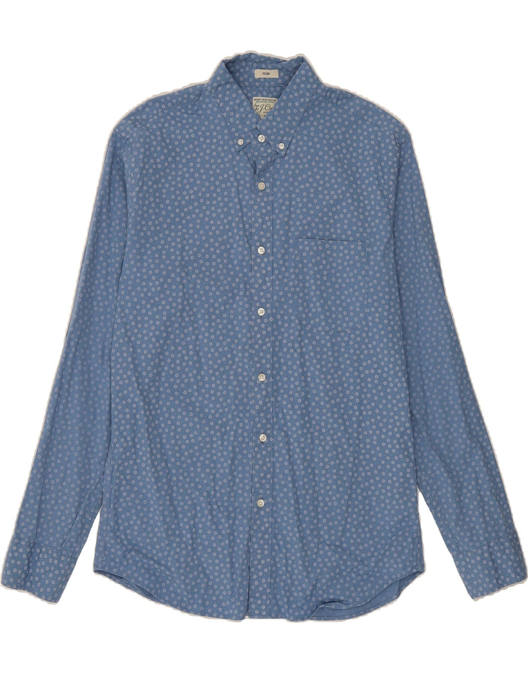 J. CREW Mens Slim Shirt Medium Blue Floral Cotton Vintage J. Crew and Second-Hand J. Crew from Messina Hembry 